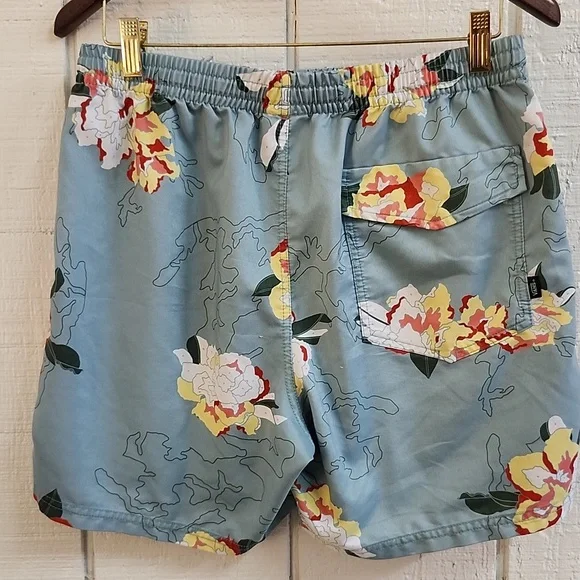 VANS Men's Floral Paint-By-Numbers Swim Board Shorts Elastic Drawstring Waist L - Picture 2 of 11